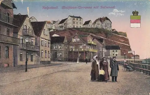 Helgoland, Mathiess-Terrasse mit Felseneck gl1927 E8564