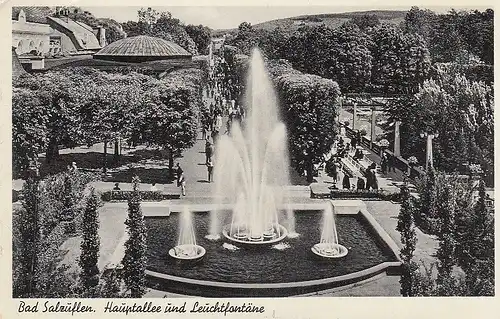 Bad Salzuflen, Hauptallee und Leuchtfontäne gl1952 E5593
