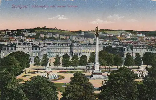 Stuttgart, Schlossplatz mit neuem Schloss ngl E7016