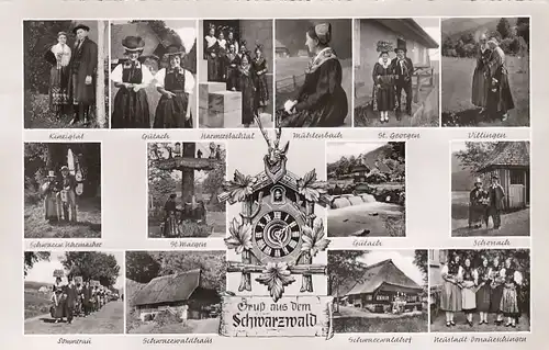 Trachten und Häuser aus dem südl.Schwarzwald, Mehrbildkarte ngl E7610