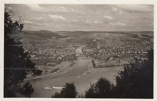Blick auf Nieder- und Oberlahnstein am Rhein ngl F0279