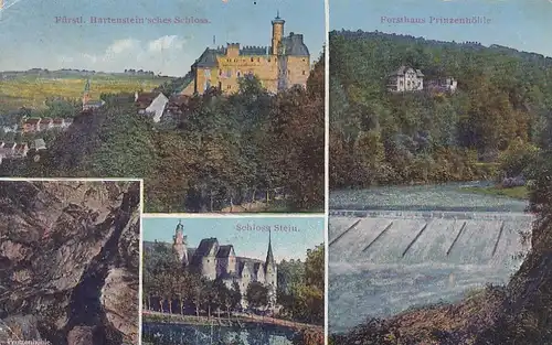 Schloss Hartenstein. Erzgeb., Mehrbildkarte gl1924 E7136