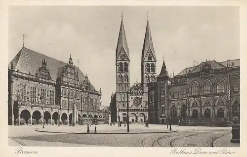 Bremen, Rathaus, Dom und Börse ngl E7699