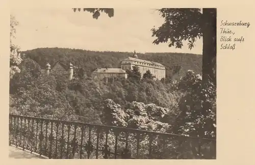 Schwarzburg im Thür.Wald, Blick aufs Schloß gl1957 E7735