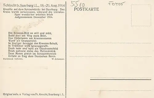 Sarrebourg/Saarburg (Moselle) Kruzifix auf dem Schlachtfeld von 1914 ngl F0405