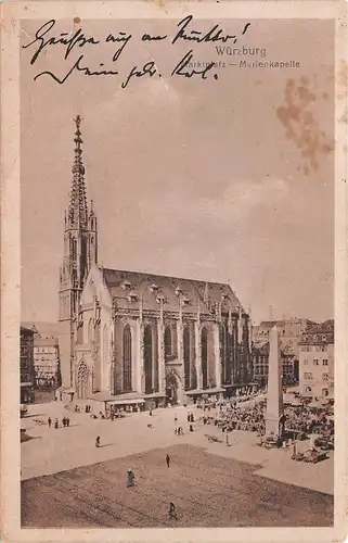 Würzburg - Marienkapelle und Markt gl1921 167.458