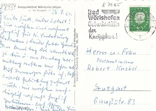 Bad Wörishofen, Allgäu, Im Kurpark gl1961 E7865