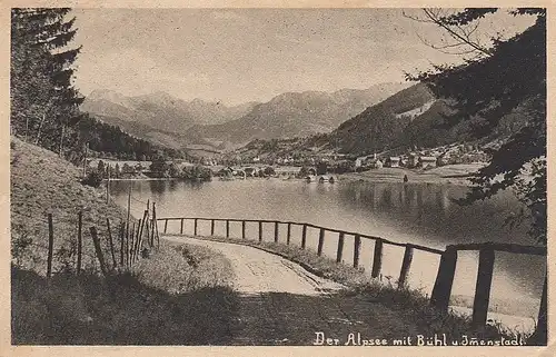 Der große Alpsee mit Bühl und Immenstadt, Allgäu Panorama ngl E5811