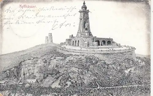 Kyffhäuser - Kaiser Wilhelm-Denkmal auf dem Kyffhäuser gl1909 E8059