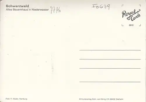 Schwarzwald, Altes Bauernhaus in Niederwasser ngl F0679