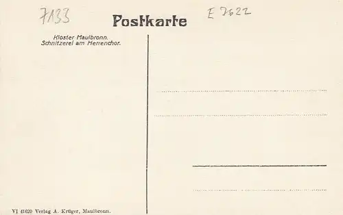 Maulbronn, Kloster, Schnitzerei am Herrenchor ngl E7622