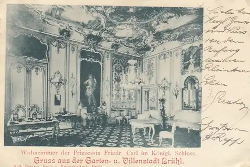 Schloß Brühl. Wohnzimmer Prinzessin Friedrich Carl gl1901 F1833