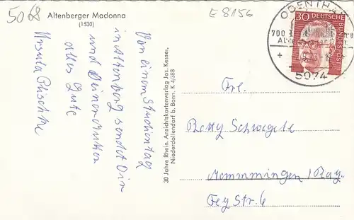 Altenberg im Berg.Land, Altenberger Madonna gl1973 E8156