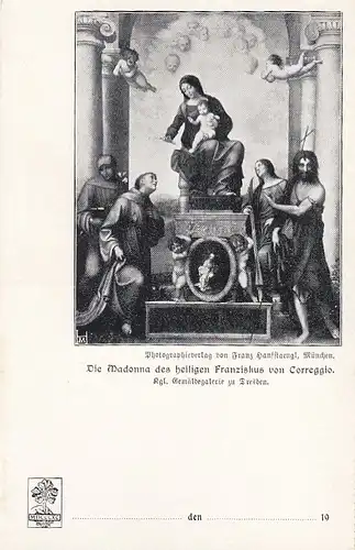 Das Kränzchen, Die Madonna des heiligen Franziskus von Corregio ngl E8196