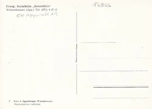 Walzenhausen, Appenzell AR, Ev.Sozialheim "Sonneblick" ngl F0856