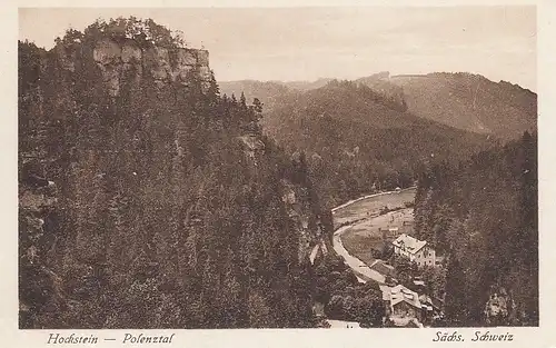 Sächs. Schweiz, Hockstein mit Restaurant Polenztal ngl E6120