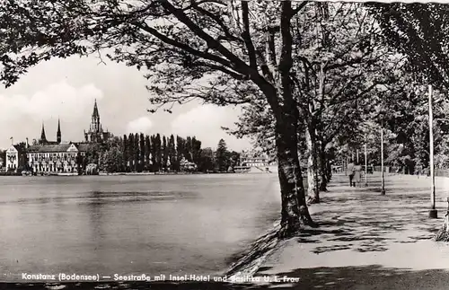 Konstanz am Bodensee, Seestraße mit Insel-Hotel nd Basilika gl1959 E9404