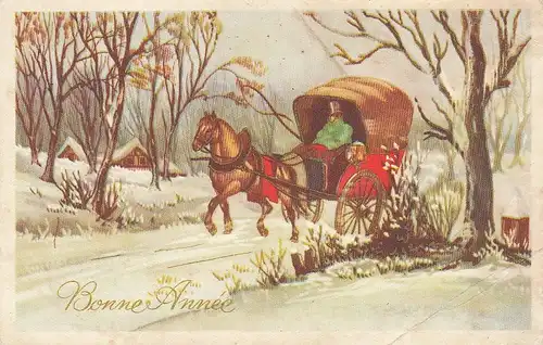 Bonne Année mit Pferdekutsche glum 1910? E6176