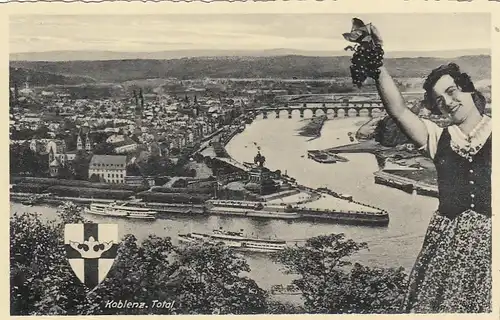 Koblenz, Total, mit Winzerin feldpgl1939 E8448