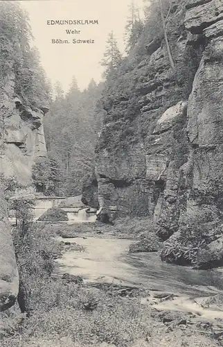 Böhmische Schweiz, Edmundsklamm, Wehr ngl E6299