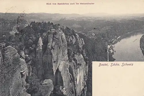 Sächsische Schweiz, Bastei, Blick nach der Steinschleuder gl1919 E5817