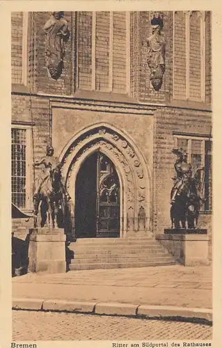 Bremen, Ritter am Südportal des Rathauses gl1912 E8543