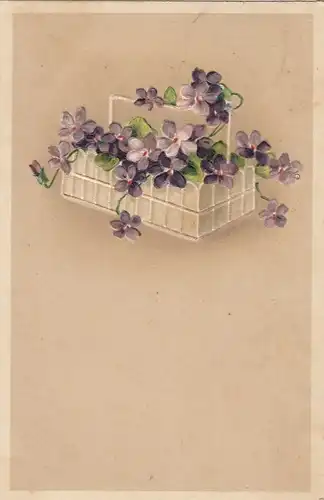 Veilchen-Körbchen, Prägedruck gl1916 E7876