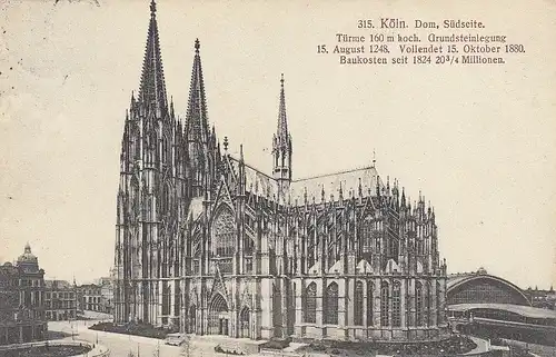 Köln am Rhein, der Dom, Südseite gl1917 E8592