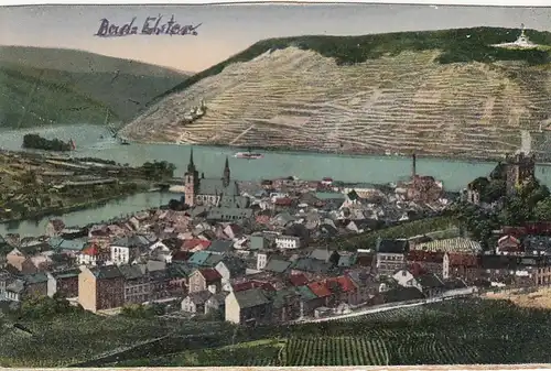 Bingen, Mündung der Nahe in den RHein gl1928 E8035