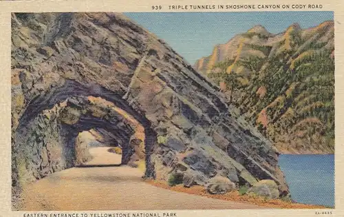 Yellowstone Nat.Park, Triple Tunnels in Shoshone Canyon ngl E8667