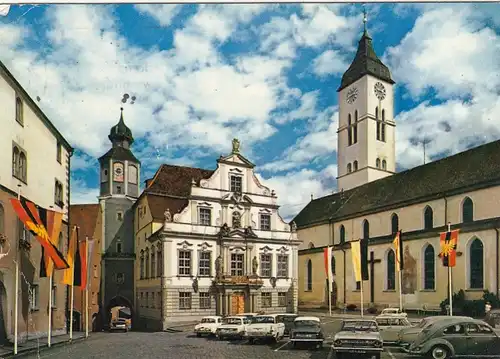 Wangen im Allgäu, Rathaus und Marktplatz gl1978 E9789