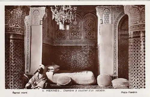 Marokko, Meknès, Chambre à coucher d'un notable ngl E6570