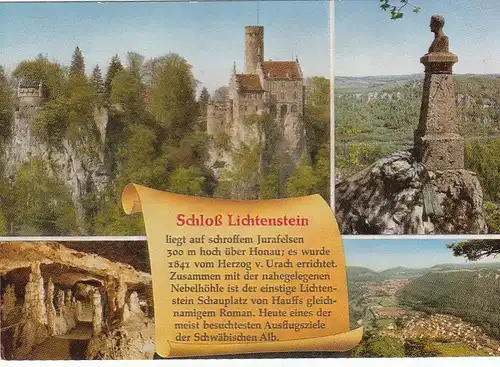 Schloß Lichtenstein, Mehrbildkarte mit Historie ngl F2310