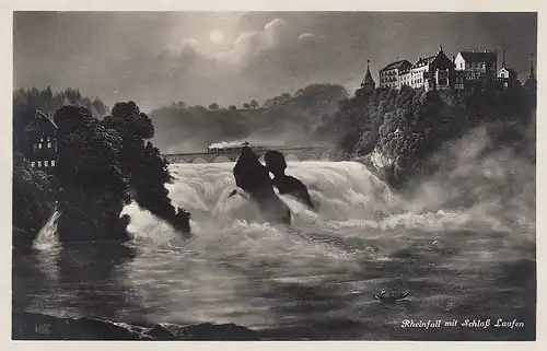 Rheinfall mit Schloß Laufen gl1930 E6010