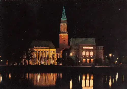 Kiel, Rathaus bei Nacht ngl E8137