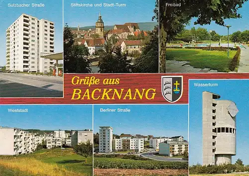 Backnang, Mehrbildkarte gl1988 E6451