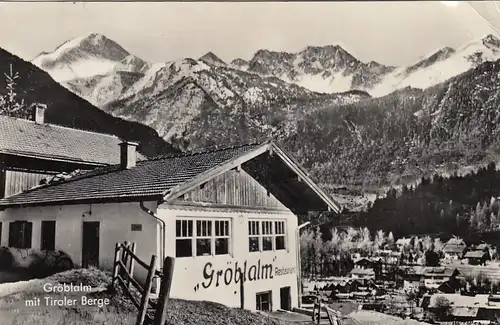 Mittenwald, Gröblalm mit Tiroler Bergen gl1957? E8921
