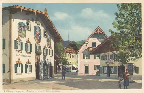 Oberammergau, Partie in der Ettalerstrasse gl1933 E6862