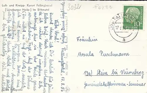 Luftkurort Fallingbostel, im Böhmetal gl1956 F0233