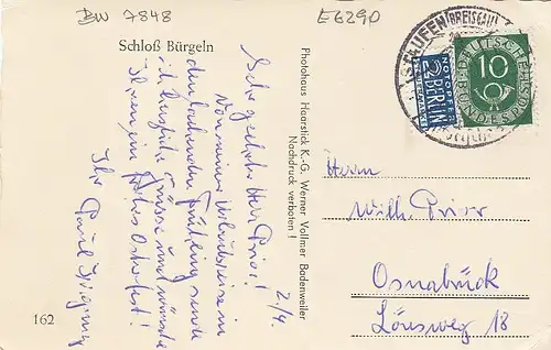 Schloß Bürgeln (Schliengen) glum 1950? E6290