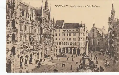 München, Marienplatz mit Café Rathaus feldpgl1917 E6935R