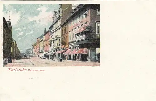 Karlsruhe, Kaiserstrasse, Litho ngl F1562