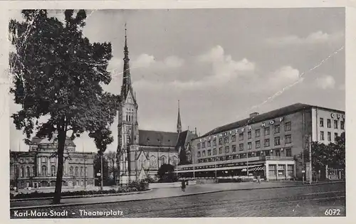 Karl-Marx-Stadt, Theaterplatz gl1955 E6966