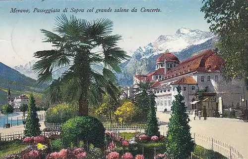 Merano, Passeggiata di Sopra col grande salone da Concerto gl1924 E9158