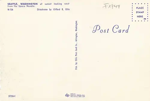 Seattle, Washington, at sunset looking west from the Space Needle ngl F1744