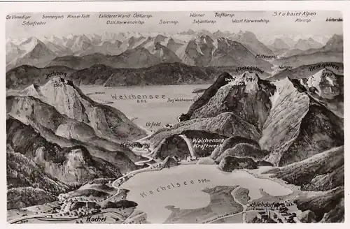 Kochel- und Walchensee, Obb. Panorama ngl E9316