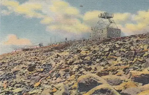 Streamline Cog Train at summit of Pikes Peak, CO., ngl E8735