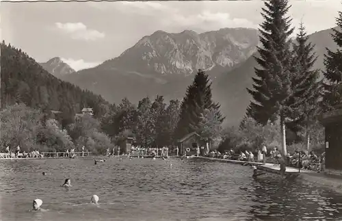 Pfronten im Allgäu, Schwimmbad mit Roßberg gl1959 E8807