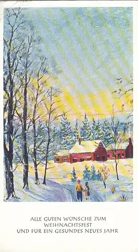 Weihnachten-u.Neujahr-Wünsche, Waldwinter, mundgemalt ngl E6675