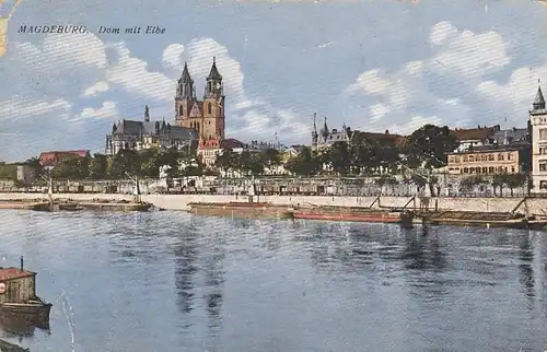 Magdeburg, Dom, von der Elbe gesehen gl1924 E6994